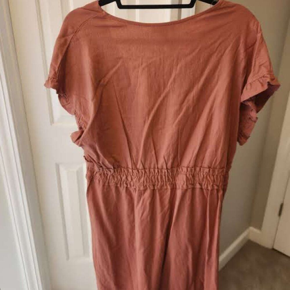 Monteau 2X Mauve Wrap Front Midi Dress - Picture 9 of 9